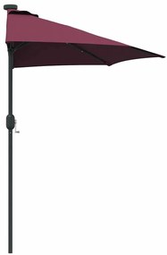 Guarda-sol de Jardim Vermelho bordô 294 x 150 x 223 cm tecido
