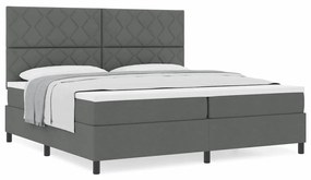 Cama Box Spring com Colchão Cinza Escuro 200x200 cm Tecido
