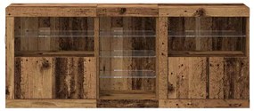Aparador com Luzes LED Madeira Antiga 162x37x67 cm Madeira Engenharia