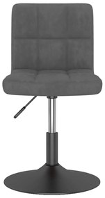 Cadeiras de jantar giratórias 6 pcs veludo cinzento-escuro