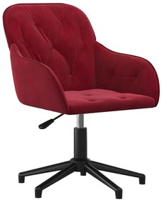 Cadeiras de jantar giratórias 2 pcs veludo vermelho tinto