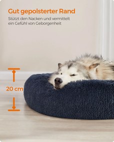 Cama para cães amovível 140 x 20 cm (Ø x H) cinzento escuro