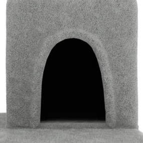 Árvore p/ gatos c/ postes arranhadores sisal 154 cm cinza-claro