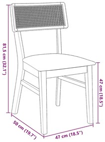Cadeiras de jantar com almofadões 2 pcs madeira maciça