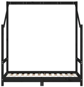 Estrutura de cama infantil 2x(70x140) cm pinho maciço preto
