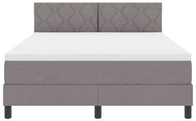 Cama Box Spring com Colchão e LED Taupe 140x200 cm Tecido