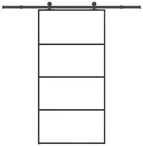 vidaXL Porta desliz. c/ conj. ferragens 102,5x205cm vidro ESG/alumínio