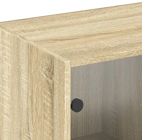 Estante c/ portas 204x37x75 cm deriv. madeira carvalho sonoma