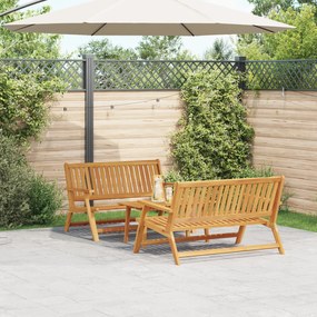 vidaXL Cadeiras de Jardim com Mesa 3 pcs de Madeira Maciça de Acácia