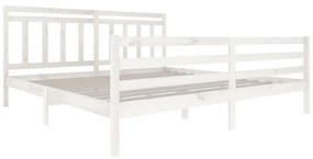 Estrutura de cama 200x200 cm madeira maciça branco