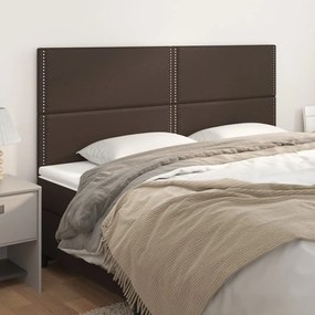 vidaXL Cabeceira de cama 4 pcs couro artificial 80x5x78/88 cm castanho