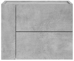Mesas de cabeceira de parede 2 pcs 45x30x35 cm cinzento cimento