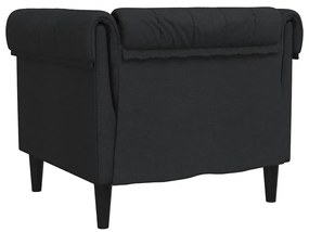 Sofá chesterfield tecido preto