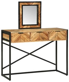Mesa de Canto com Espelho 100x40x120 cm Madeira Sólida Acácia