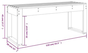 Banco de jardim 110x38x45 cm madeira de pinho maciça