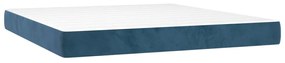 Cama box spring c/ colchão/LED 180x200 cm veludo azul-escuro