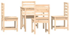 5 pcs conjunto de jantar p/ jardim madeira de pinho maciça