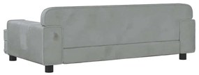 Cama para cães 90x53x30 cm veludo cinzento-claro