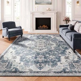 Tapete vintage 200 x 290 cm antiderrapante cinzento