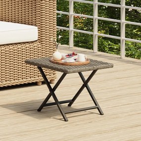 vidaXL Mesa dobrável 45x35x32 cm vime PE cinzento