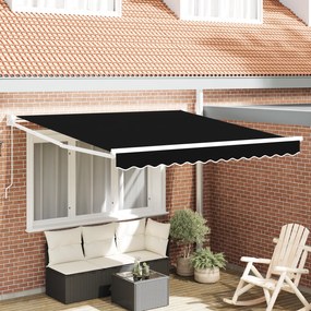 Toldo Retrátil Manual vidaXL Preto 300x250 cm