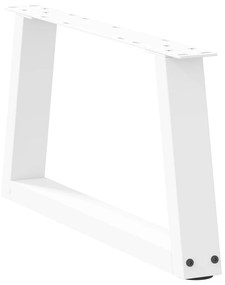 Mesa de jantar pernas 2pcs forma de V 50x(30-31,3)cm aço branco