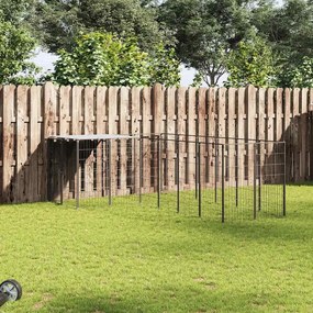vidaXL Canil 8,47 m² aço preto