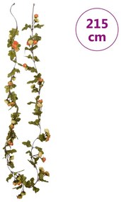 Grinaldas de flores de Natal 6 pcs 215 cm vermelho pôr-do-sol