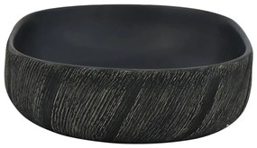 Lavatório de bancada oval 59x40x14 cm cerâmica preto