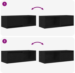 Móveis de TV 2pcs 80x31x25,5cm deriv. madeira carvalho preto