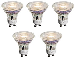 Conjunto de 5 lâmpadas LED GU10 50mm transparentes 3,5W 330 lm 3000K