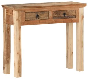 Mesa consola 90,5x30x75 cm madeira acácia e recuperada maciças