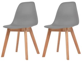 Cadeiras de jantar 2 pcs plástico cinzento