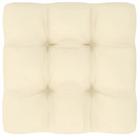 Sofá de canto p/ jardim c/ almofadões pinho maciço cor creme