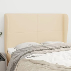 Cabeceira de cama c/ abas tecido 147x23x118/128 cm creme