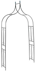 Arco de jardim 120x38x258 cm ferro verde-escuro