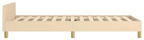 Estrutura cama c/ cabeceira sem colchão tecido 80x200 cm creme