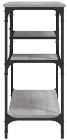 Mesa consola c/ prateleiras 100x35x75 cm cinzento sonoma