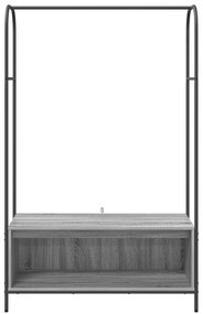 Cabideiro com Prateleiras Cinza Sonoma 100x44x160 cm