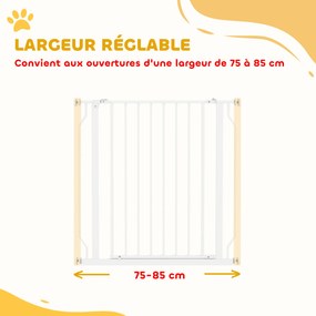 Barreira de segurança para animais de estimação, comprimento ajustável, 75-85 L x 76 cm, branca