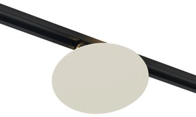 Plafon moderno bege para sistema de calhas de iluminação monofásico com 2 luzes - Iconic Pulley