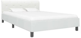 Estrutura de cama 140x200 cm couro artificial branco