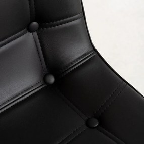 Conjunto de 2 Cadeiras Fluffy em Couro Artifical - Preto - Design Vint