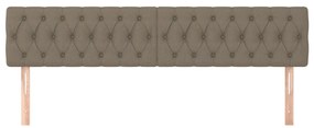 Cabeceira cama 2 pcs tecido 100x7x78/88 cm cinzento-acastanhado