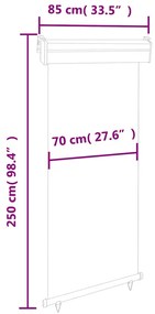 Toldo lateral para varanda 80x250 cm creme
