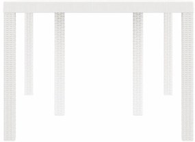 Mesa de Jardim Branca 150x100x73 cm em Rattan Sintético