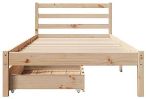 Cama sem colchão 100x200 cm madeira de pinho maciça
