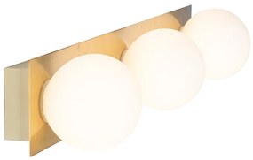 Candeeiro de parede moderno ouro 48 cm IP44 3 luzes - Cederic Moderno