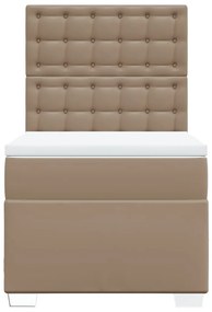 Cama com molas/colchão 90x190 cm couro artificial cappuccino
