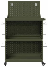 Carro de Ferramentas Verde-oliva 65 x 35 x 111 cm Metal